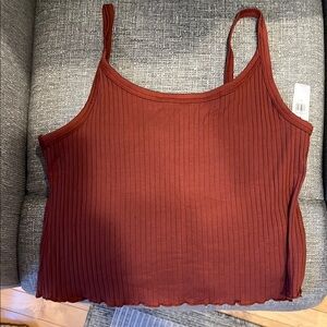 Women's Ribbed Tank Top - Rust